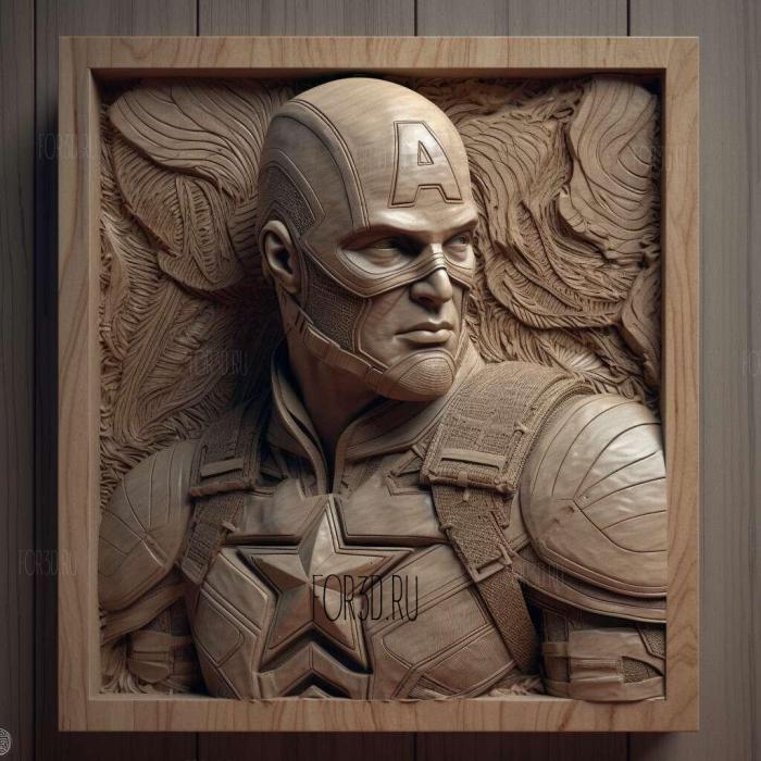 captain america 2 stl model for CNC